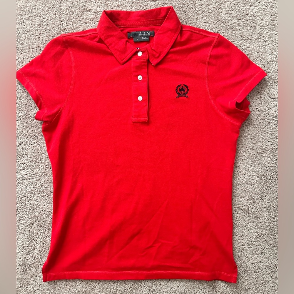 Red Polo Shirt with Embroidered Logo